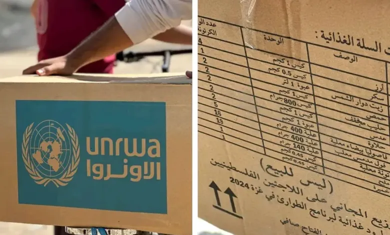 كشوفات توزيع السلال الغذائية المقدمة من الأونروا
