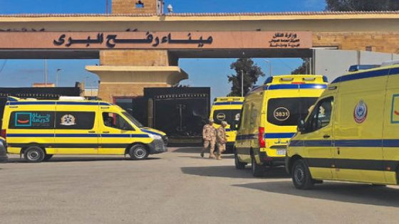 Ambulances stationed at Egypt's Rafah as Palestinian prisoners are released by Israel