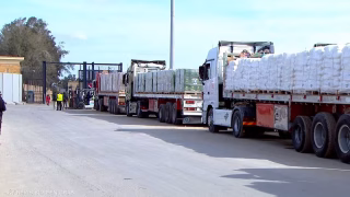 دخول 215 شاحنة مساعدات إغاثية عبر معبر رفح إلى قطاع غزة