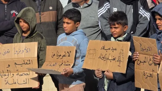 نازحو رفح يناشدون “الأونروا” تفعيل دورها الإنسانيِّ وإبراز معاناتهم أمام العالم