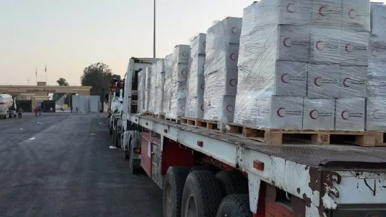 تحرك دفعة جديدة من شاحنات المساعدات الإغاثية إلى غزة عبر معبر رفح