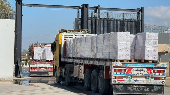 الهلال الأحمر المصري يدفع لغزة بقافلة «زاد العزة» 147 ويواصل خدماته الإنسانية عند معبر رفح