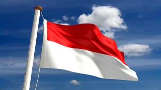 3D Indonesia flag (with clipping path)