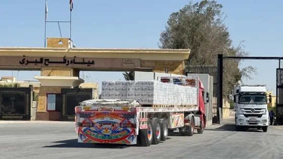 حصيلة حركة الشاحنات الإغاثية الواردة لقطاع غزة يوم الجمعة