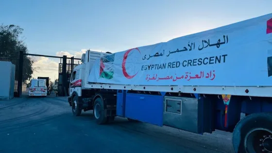 الهلال الأحمر المصري يرسل قافلة «زاد العزة 156» لتعزيز الإمدادات الإغاثية والشتوية إلى غزة