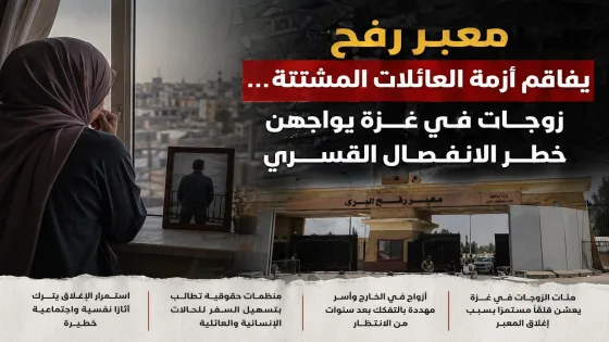 تعثر معبر رفح يفاقم أزمة العائلات… زوجات غزة يواجهن شبح الانفصال القسري