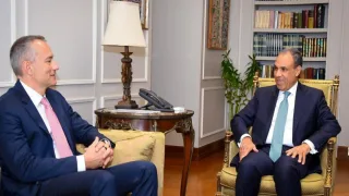 تفاصيل مباحثات وزير خارجية مصر وملادينوف حول غزة