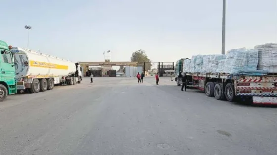 تحرك الدفعة الـ178 من شاحنات المساعدات إلى قطاع غزة