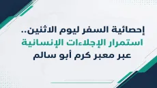 إحصائية السفر ليوم الاثنين.. استمرار الإجلاءات الإنسانية عبر معبر كرم أبو سالم