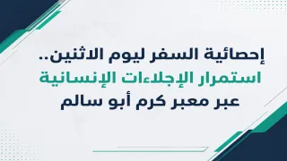 إحصائية السفر ليوم الاثنين.. استمرار الإجلاءات الإنسانية عبر معبر كرم أبو سالم