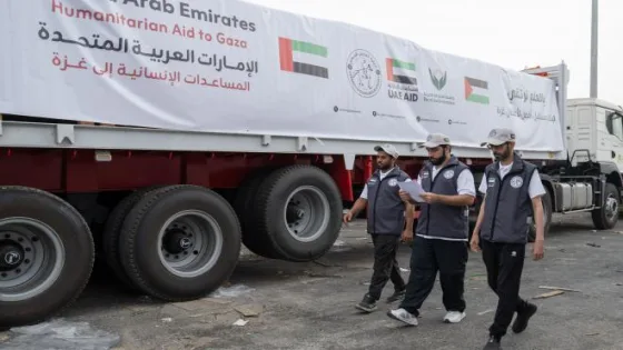 دخول 5 قوافل مساعدات إماراتية تضم 903 أطنان إلى قطاع غزة